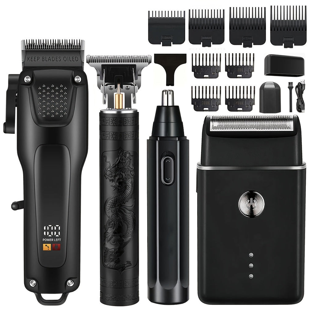 Men’s Grooming Kit USB Rechargeable Clippers (4pcs)