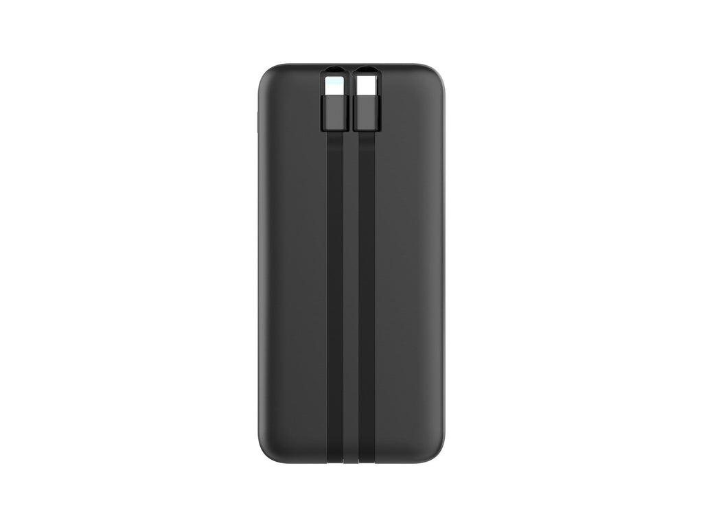 Techancy Mobile Power 10000mah 2.4a Charging TF2783, Câble de charge 2 en 1 Usb C+Ip, écran d’alimentation numérique, noir