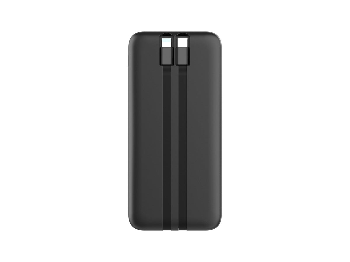 Techancy Mobile Power 10000mah 2.4a Charging TF2783, Câble de charge 2 en 1 Usb C+Ip, écran d’alimentation numérique, noir